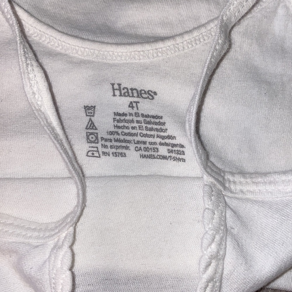 Hanes 4T camisoles undershirts tank top set of 3 shirts color: 2 white, 1 pastel - Picture 5 of 7